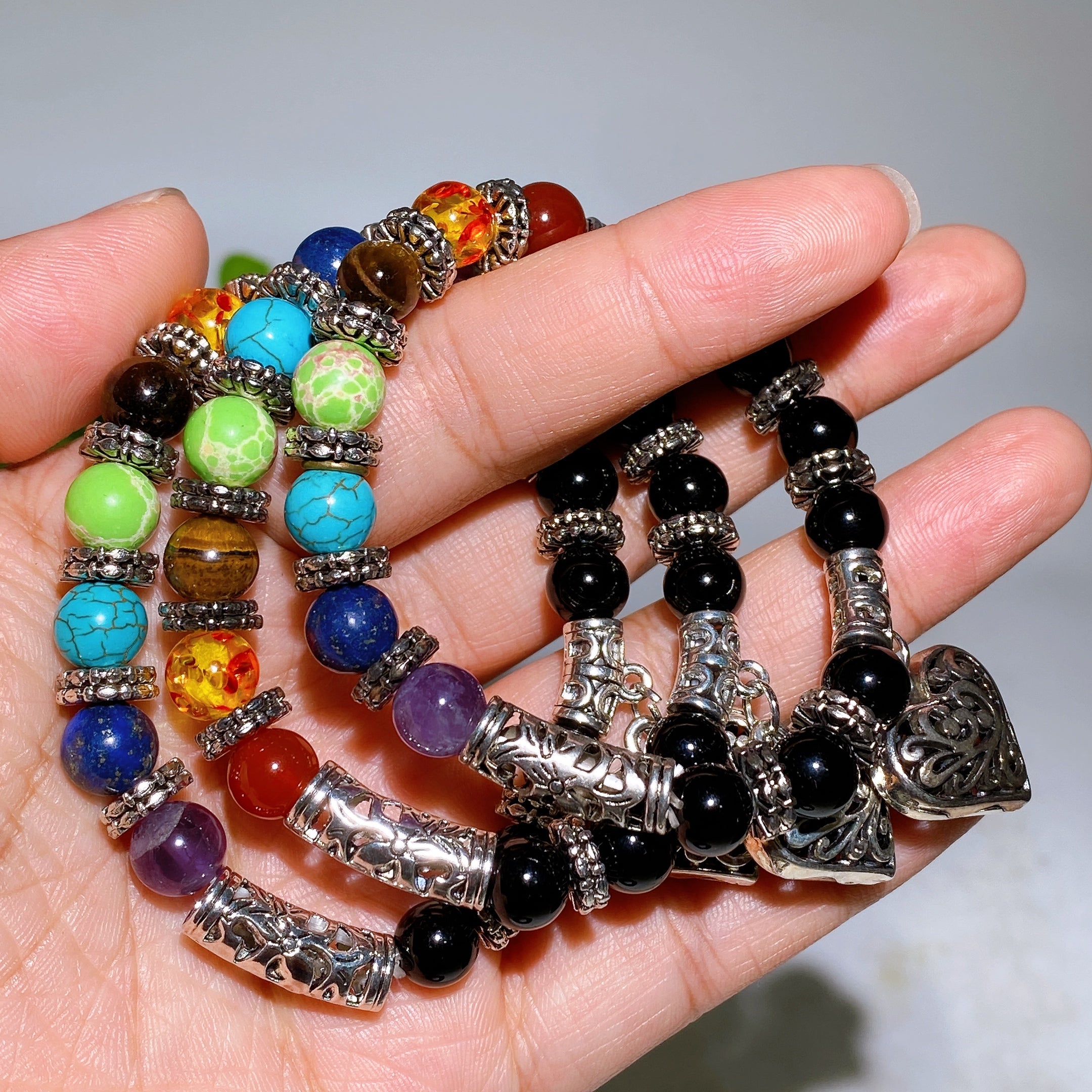 8mm Chakra Crystal Healing Bracelet for Energy Balance