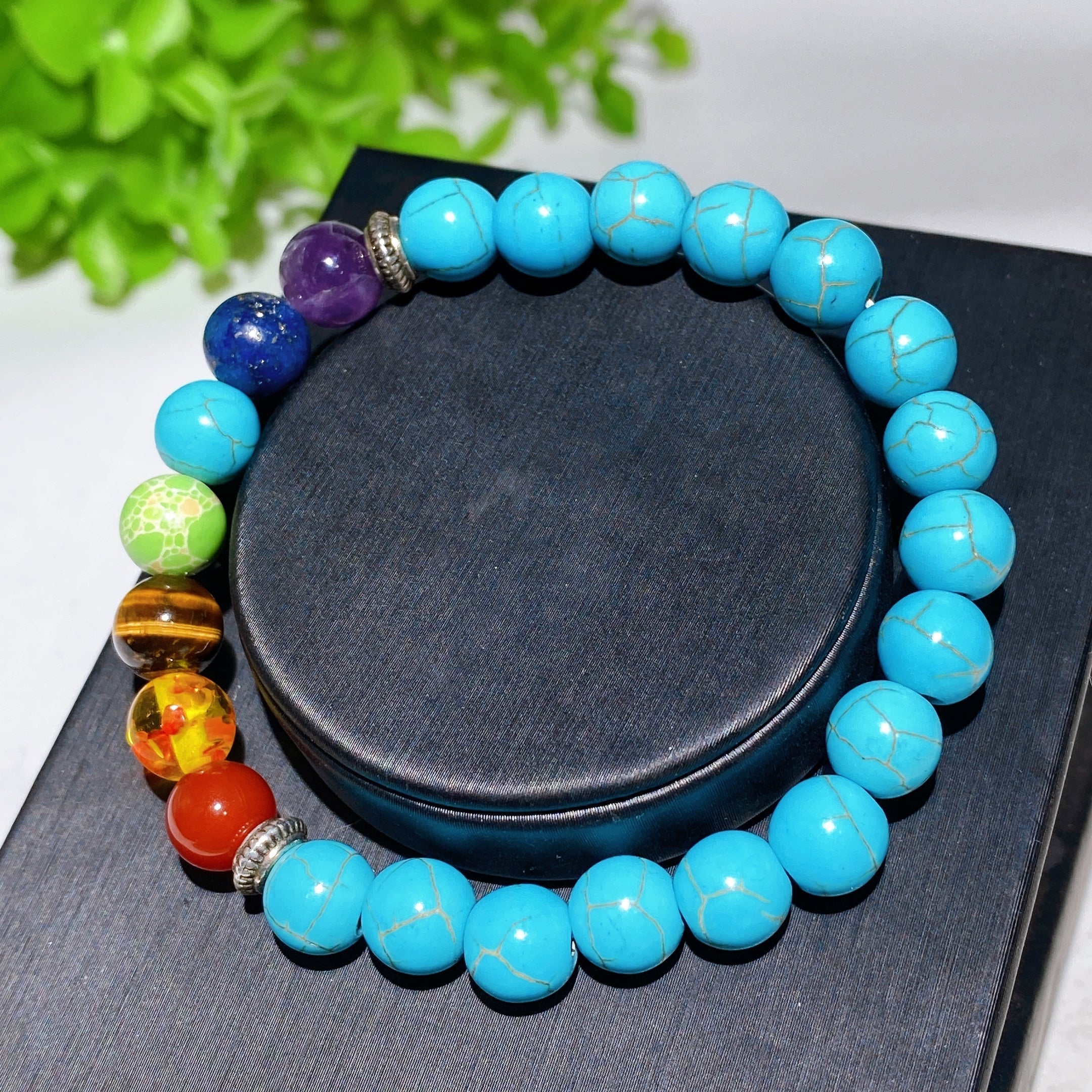 8mm Chakra Crystal Healing Bracelet for Energy Balance