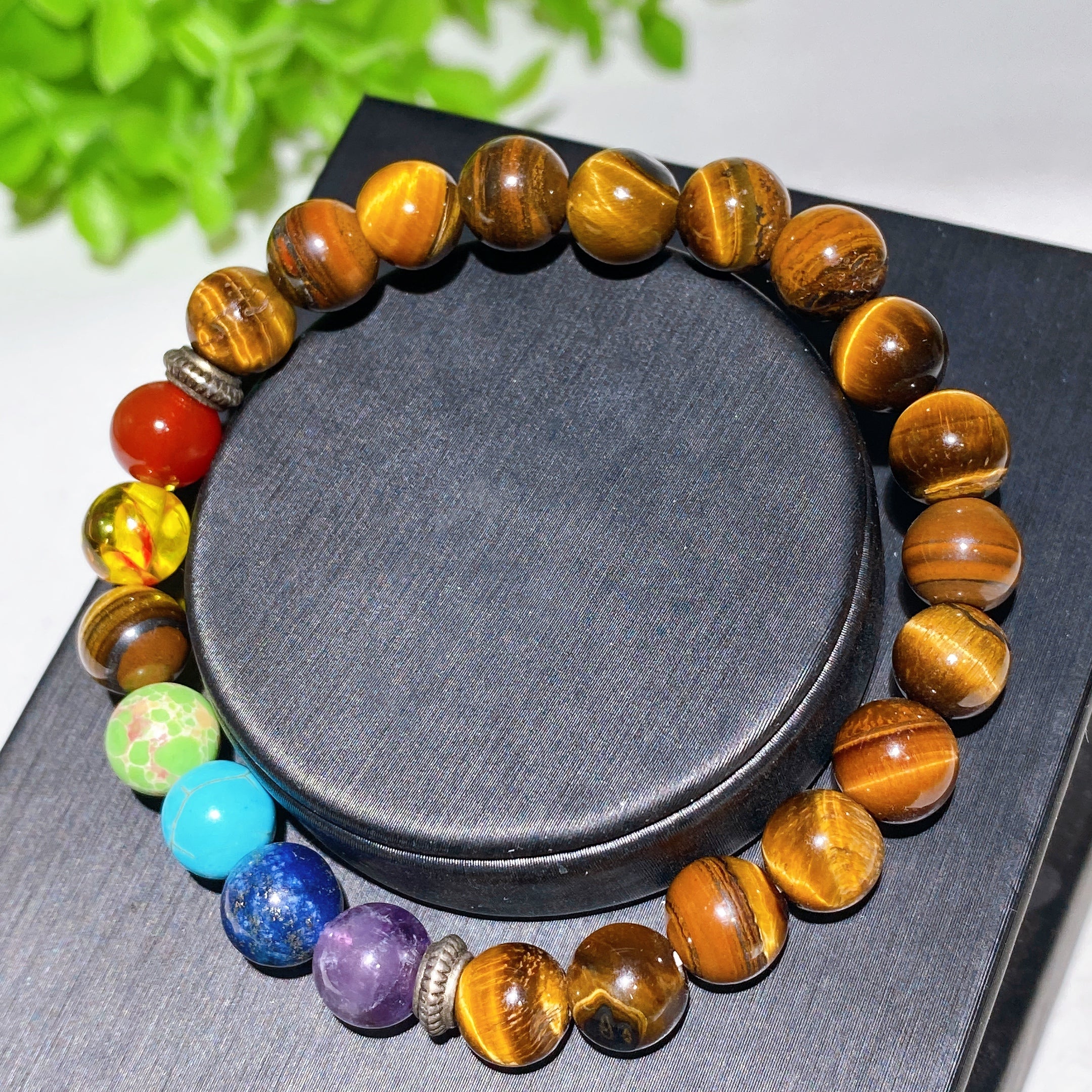 8mm Chakra Crystal Healing Bracelet for Energy Balance
