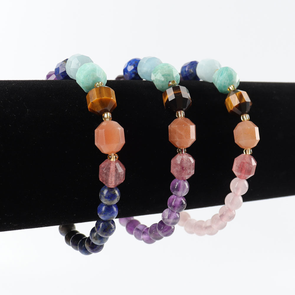 8mm Chakra Healing Bracelet with Crystal Stones