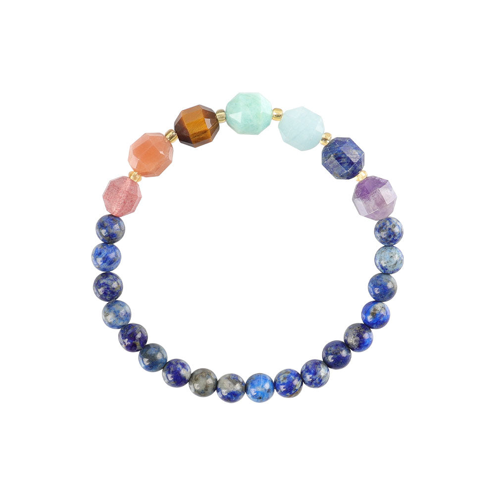 8mm Chakra Healing Bracelet with Crystal Stones