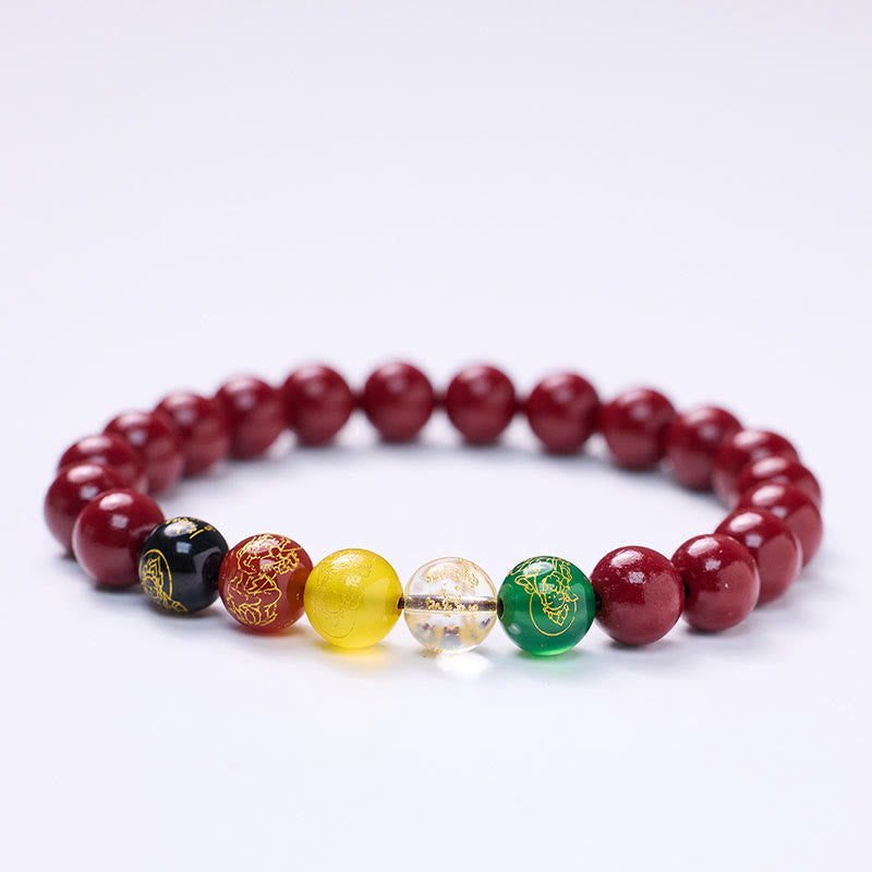 8mm Cinnabar Agate Blessing Bracelet for Meditation