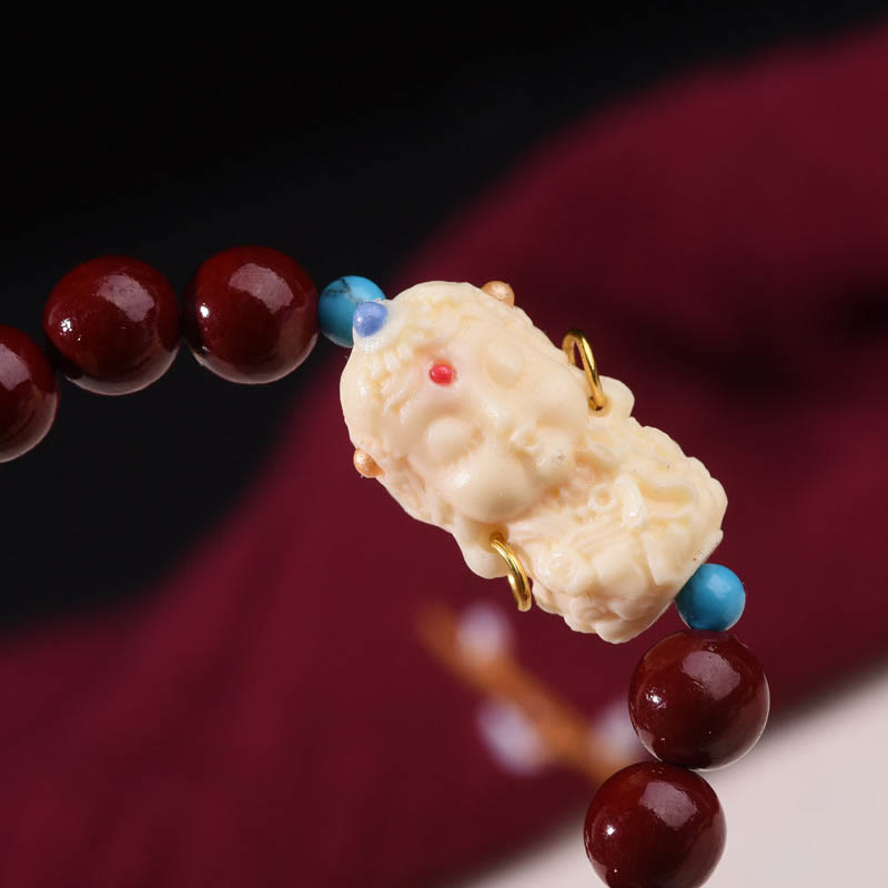 8mm Cinnabar Bodhisattva Tara Calm Bracelet Mala