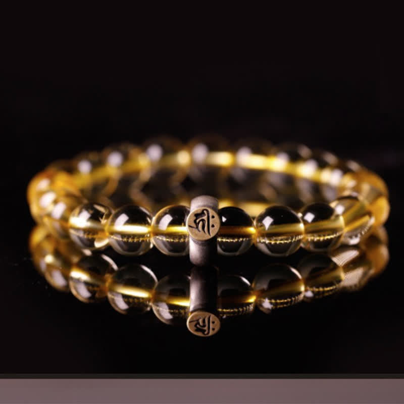 8mm Citrine Chinese Zodiac Bracelet for Spiritual Protection