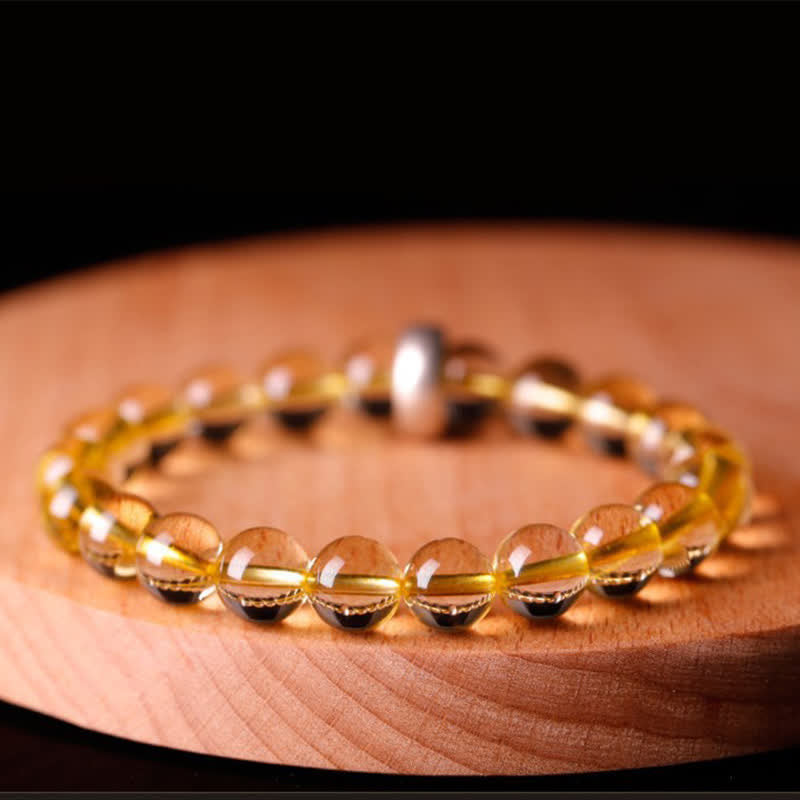 8mm Citrine Chinese Zodiac Bracelet for Spiritual Protection