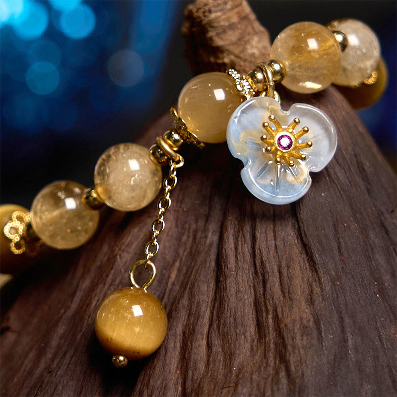 8mm Citrine Tiger Eye Generosity Bracelet