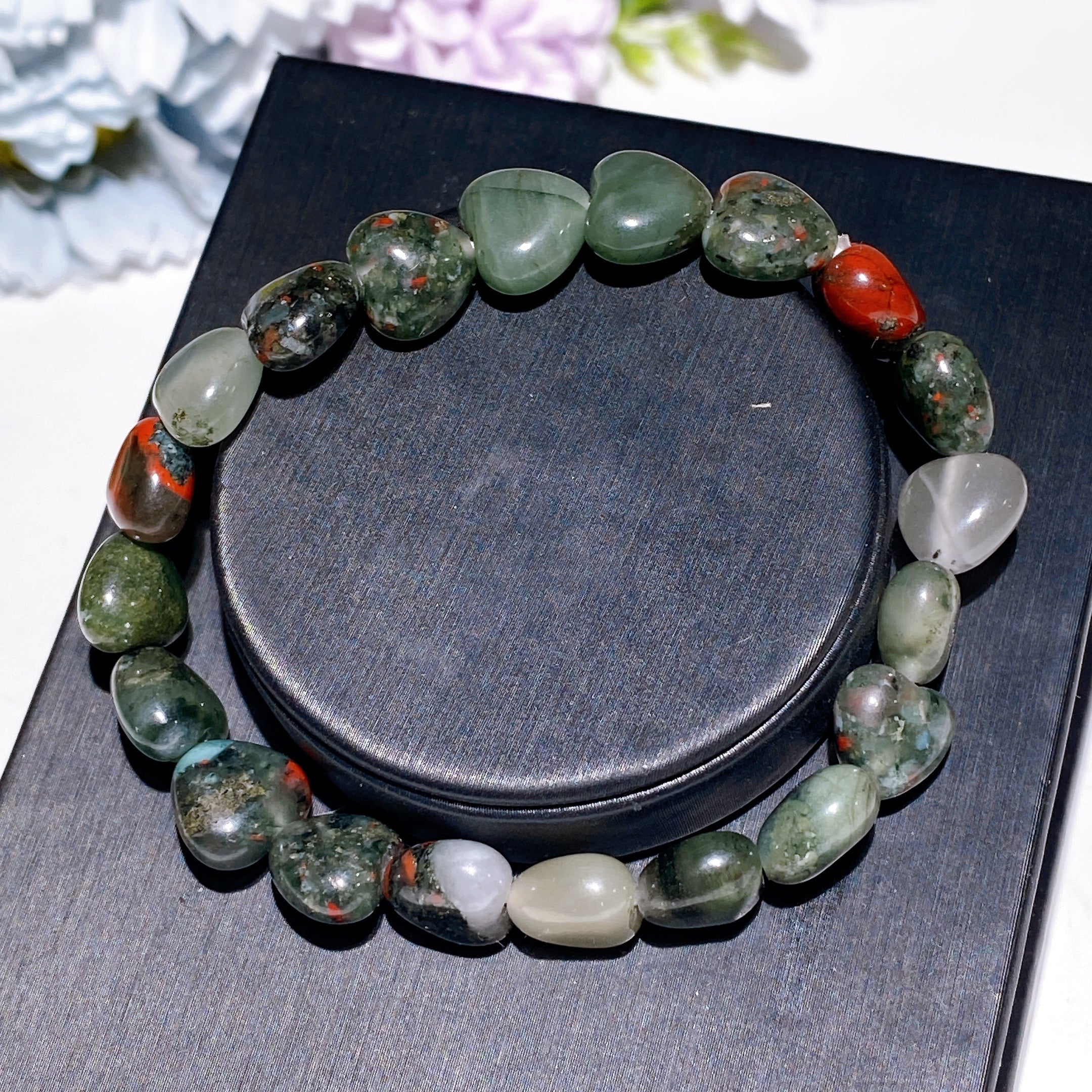 8mm Crystal Heart Bracelet for Emotional Healing & Love