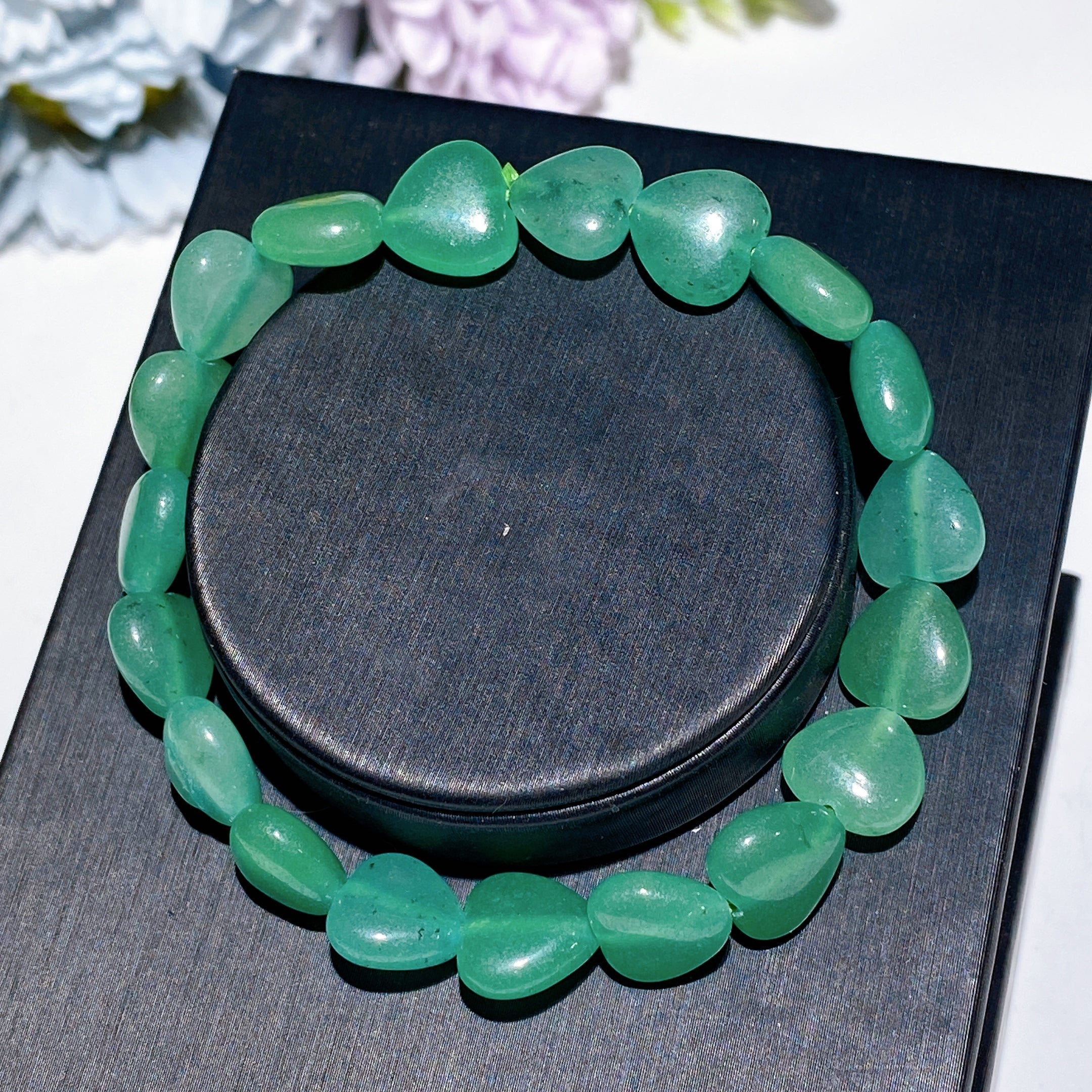 8mm Crystal Heart Bracelet for Emotional Healing & Love