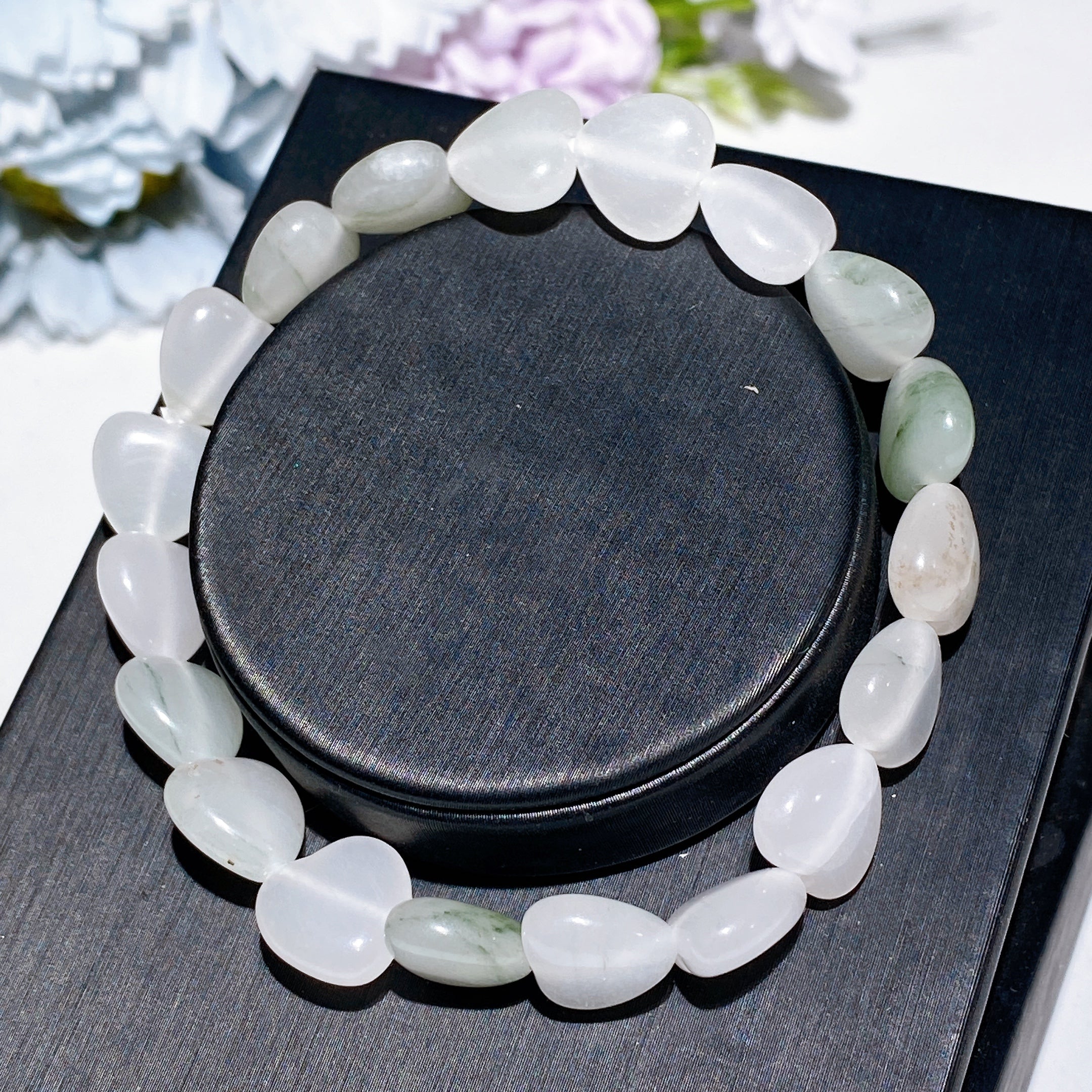 8mm Crystal Heart Bracelet for Emotional Healing & Love