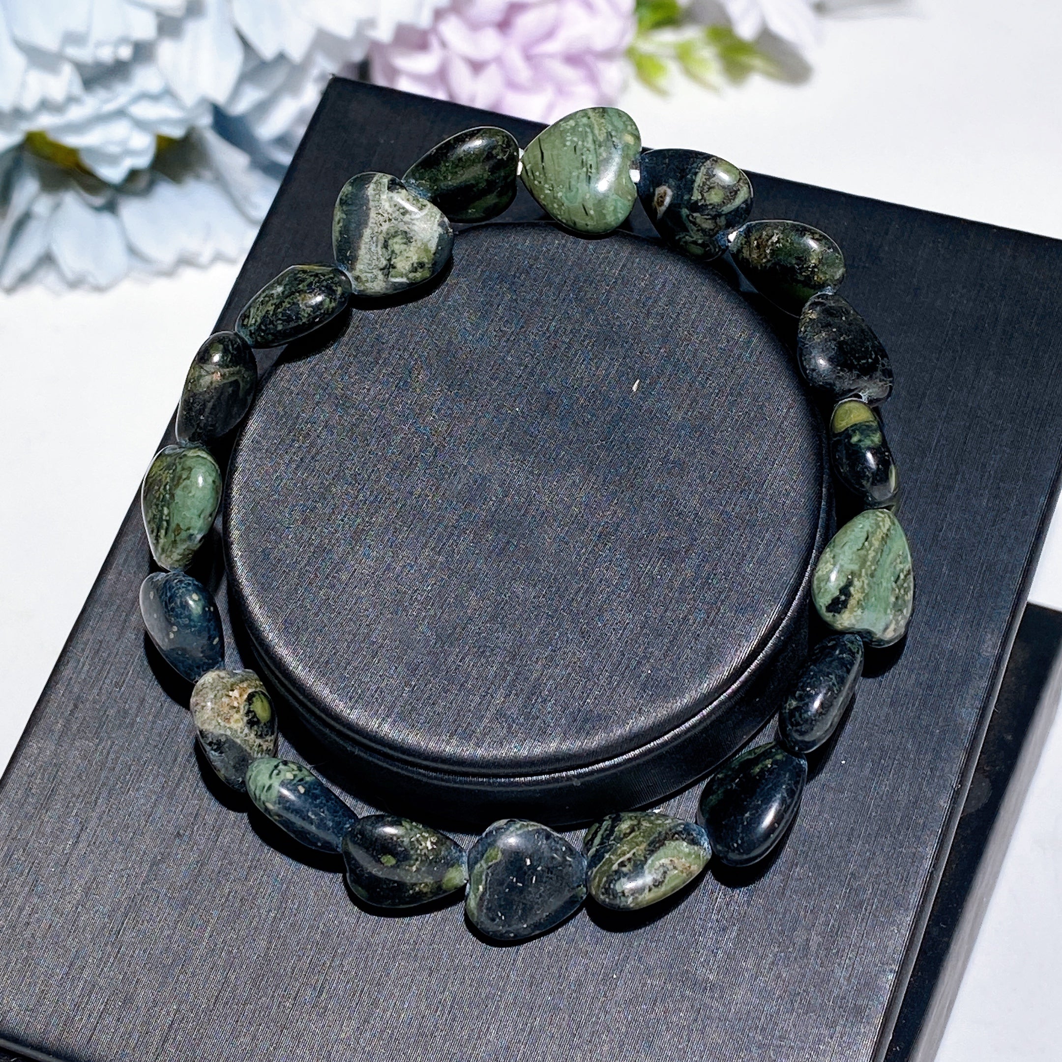 8mm Crystal Heart Bracelet for Emotional Healing & Love