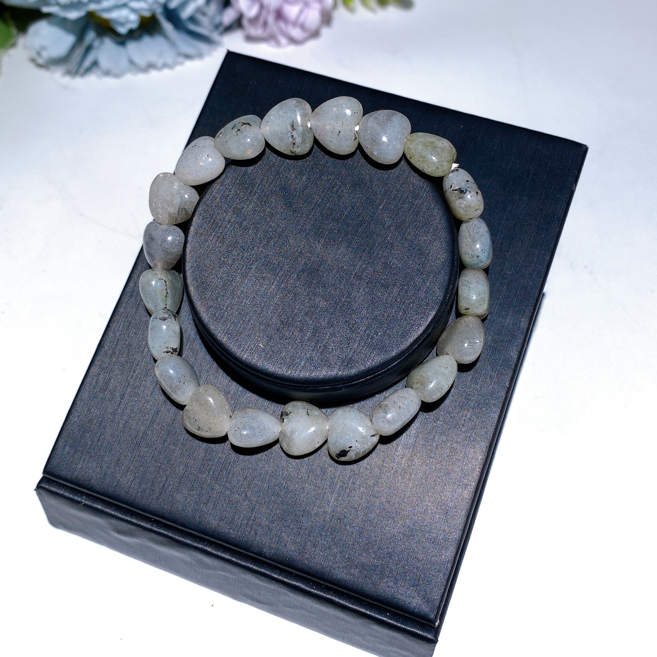 8mm Crystal Heart Bracelet for Emotional Healing & Love