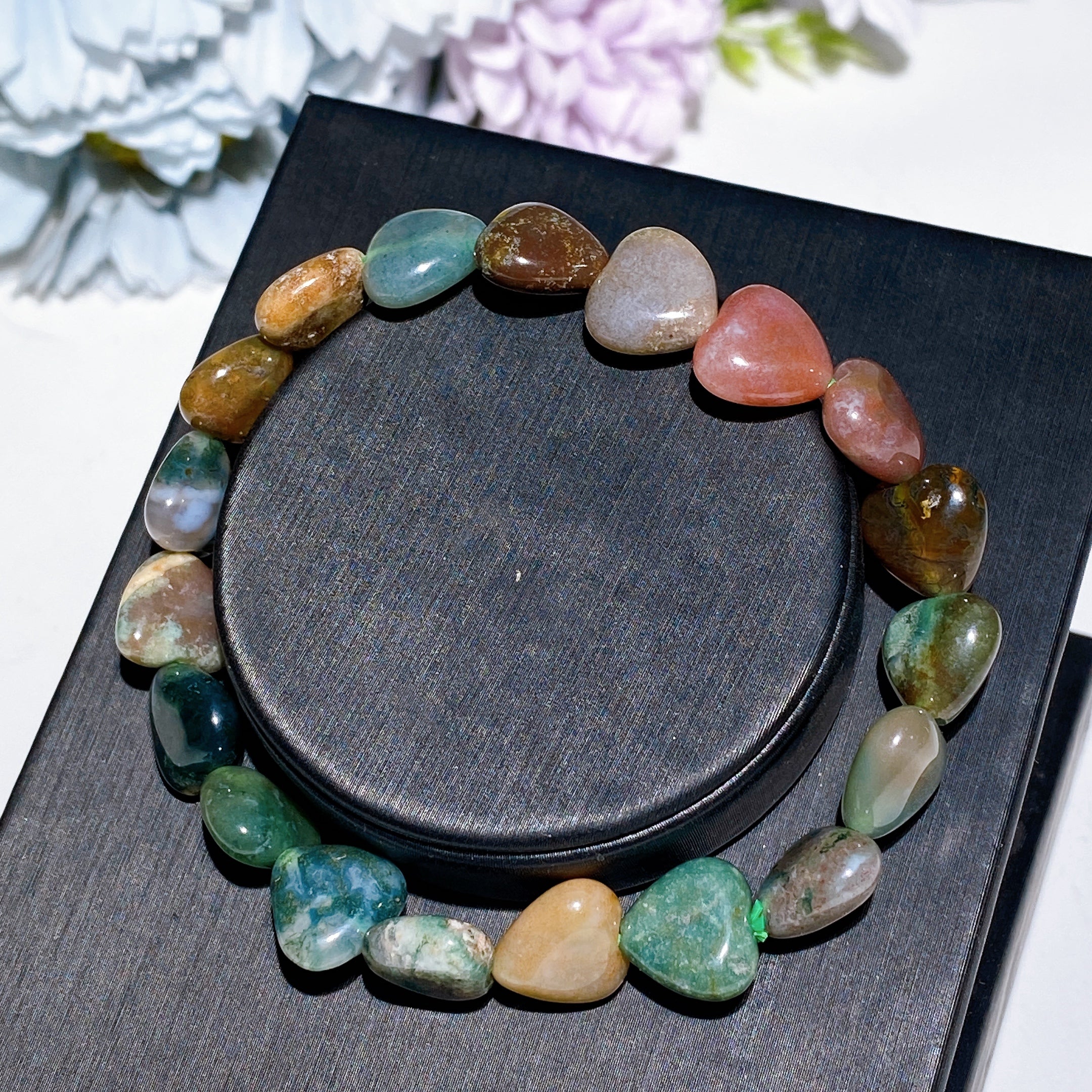 8mm Crystal Heart Bracelet for Emotional Healing & Love