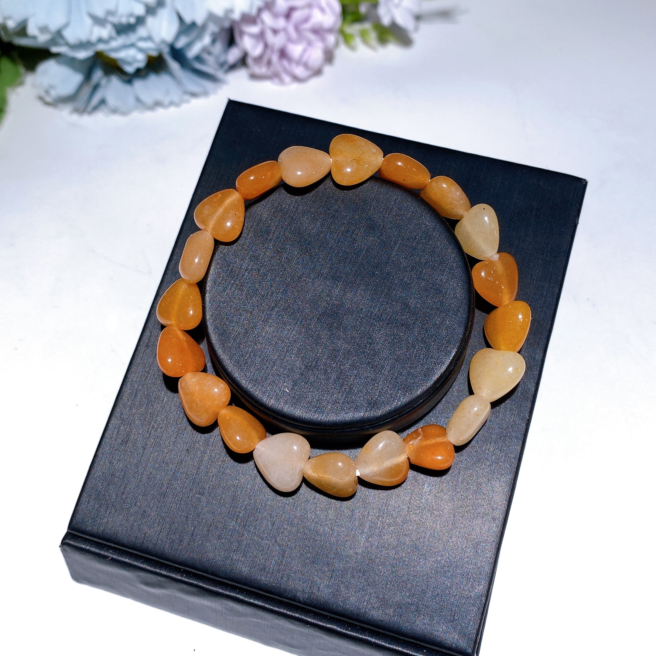 8mm Crystal Heart Bracelet for Emotional Healing & Love