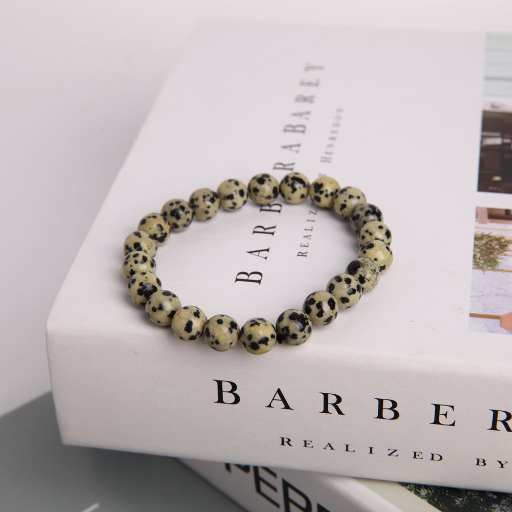 8mm Dalmatian Crystal Bracelet for Healing & Protection