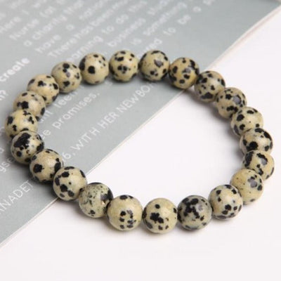 8mm Dalmatian Crystal Bracelet for Healing & Protection