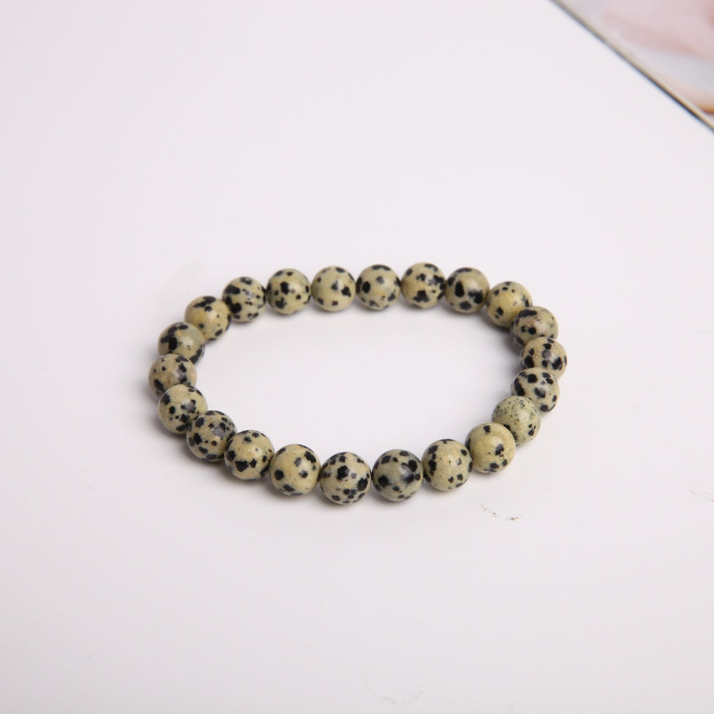8mm Dalmatian Crystal Bracelet for Healing & Protection