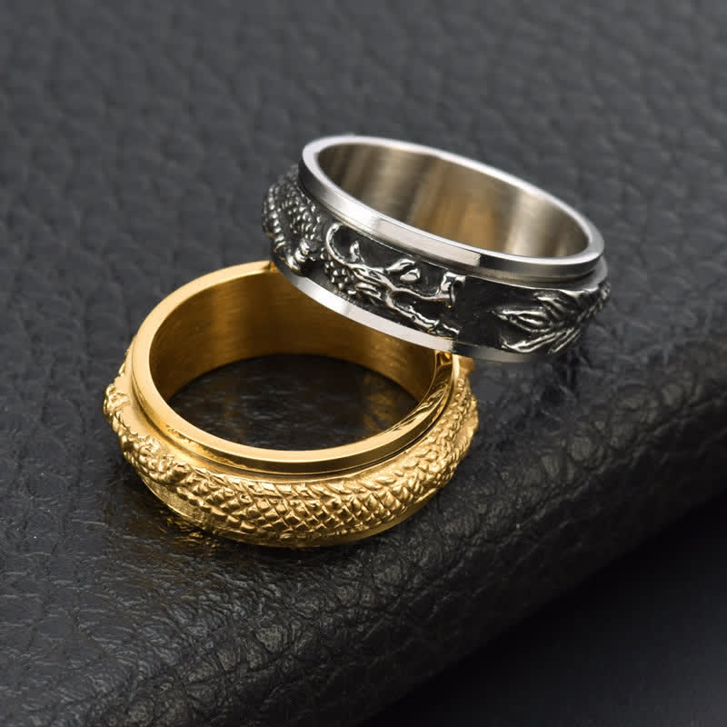 8mm Dragon Titanium Steel Stimulation Ring Unisex