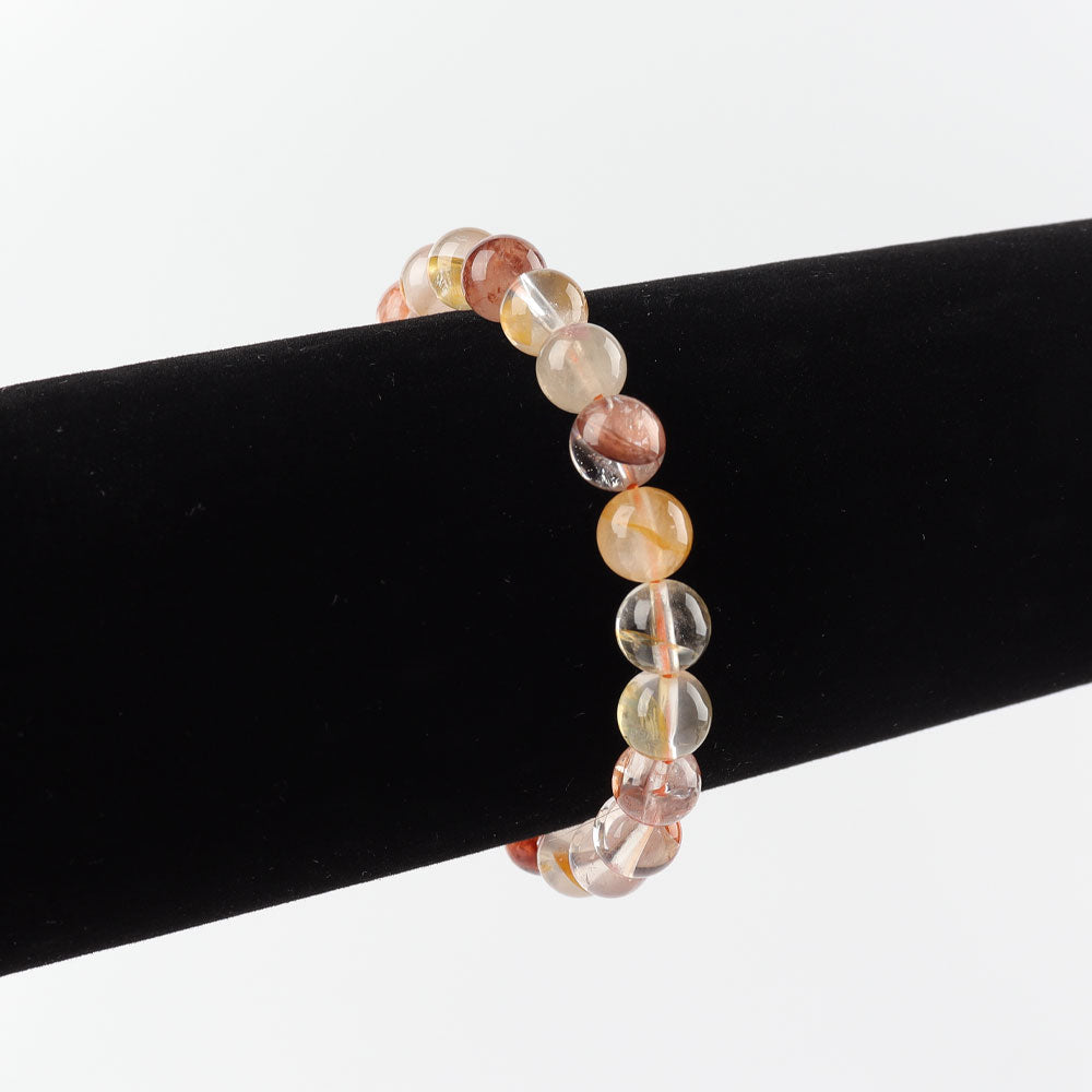 8mm Fire Quartz Clear Quartz Bracelet for Energy Healing