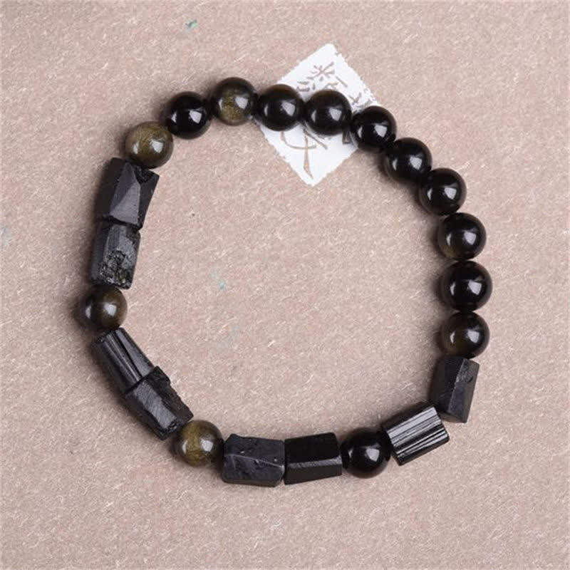 8mm Gold Sheen Obsidian Wealth Bracelet Protection