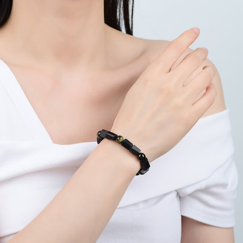 8mm Gold Sheen Obsidian Wealth Bracelet Protection