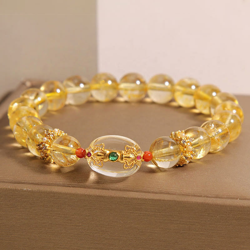 8mm Golden Rutilated Quartz Spiritual Bracelet for Women