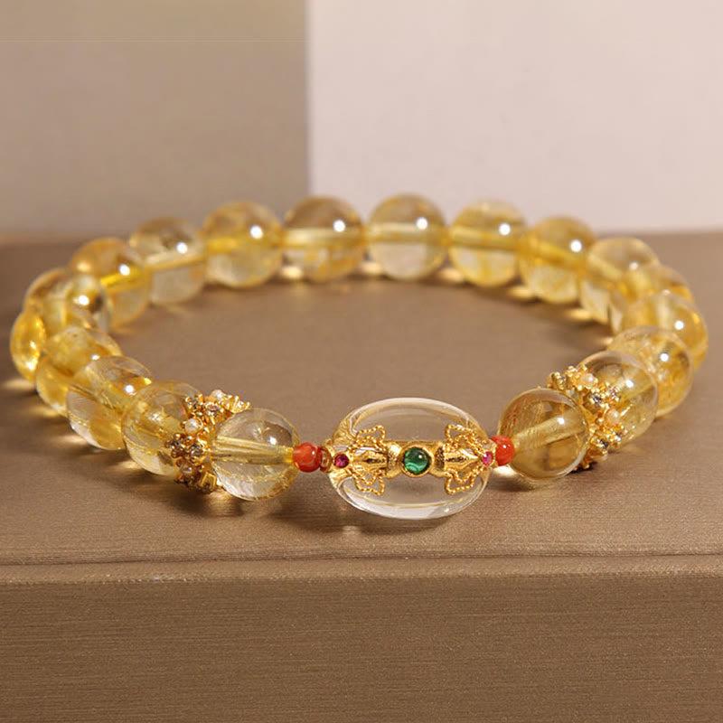 8mm Golden Rutilated Quartz Spiritual Bracelet for Women