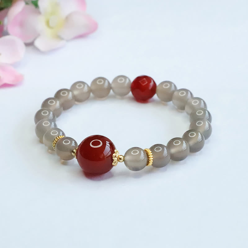 8mm Gray Chalcedony Harmony Spiritual Bracelet