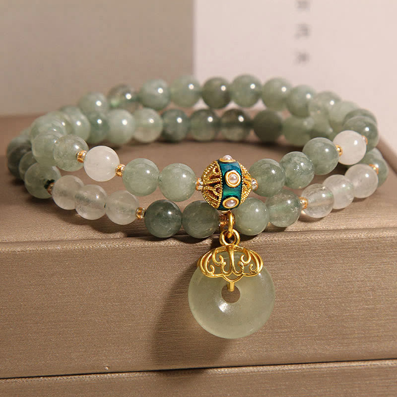 8mm Green Aventurine Peace Buckle Luck Bracelet