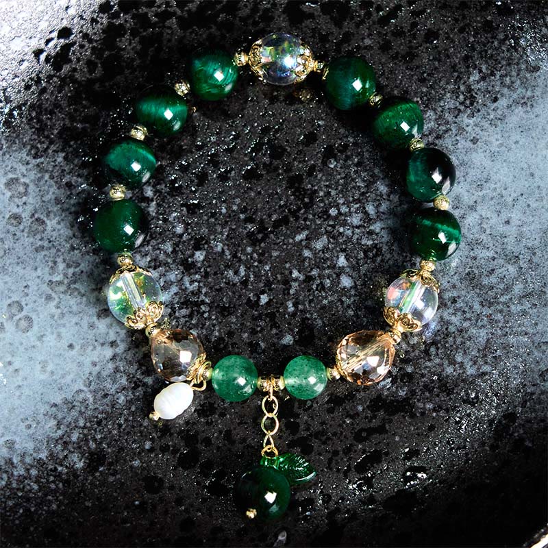 8mm Green Tiger Eye Bracelet for Women | Positive Energy