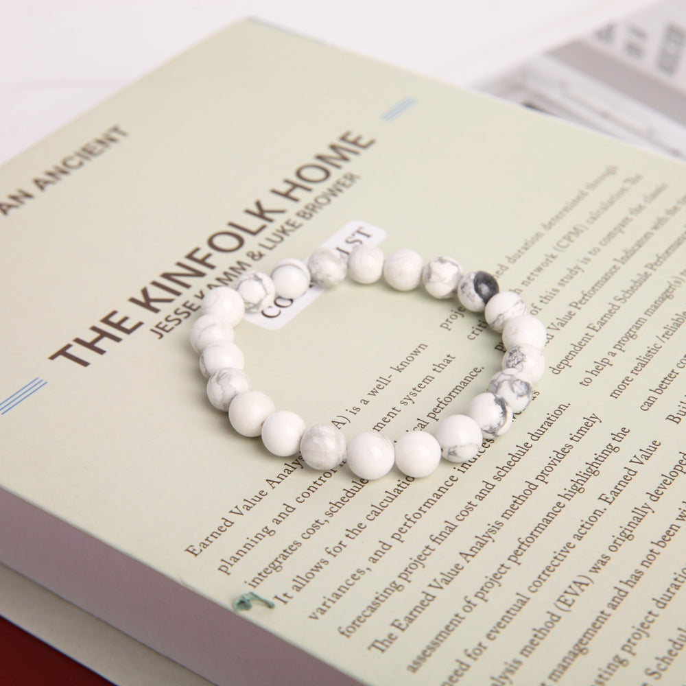 8mm Howlite Beaded Spiritual Bracelet for Healing