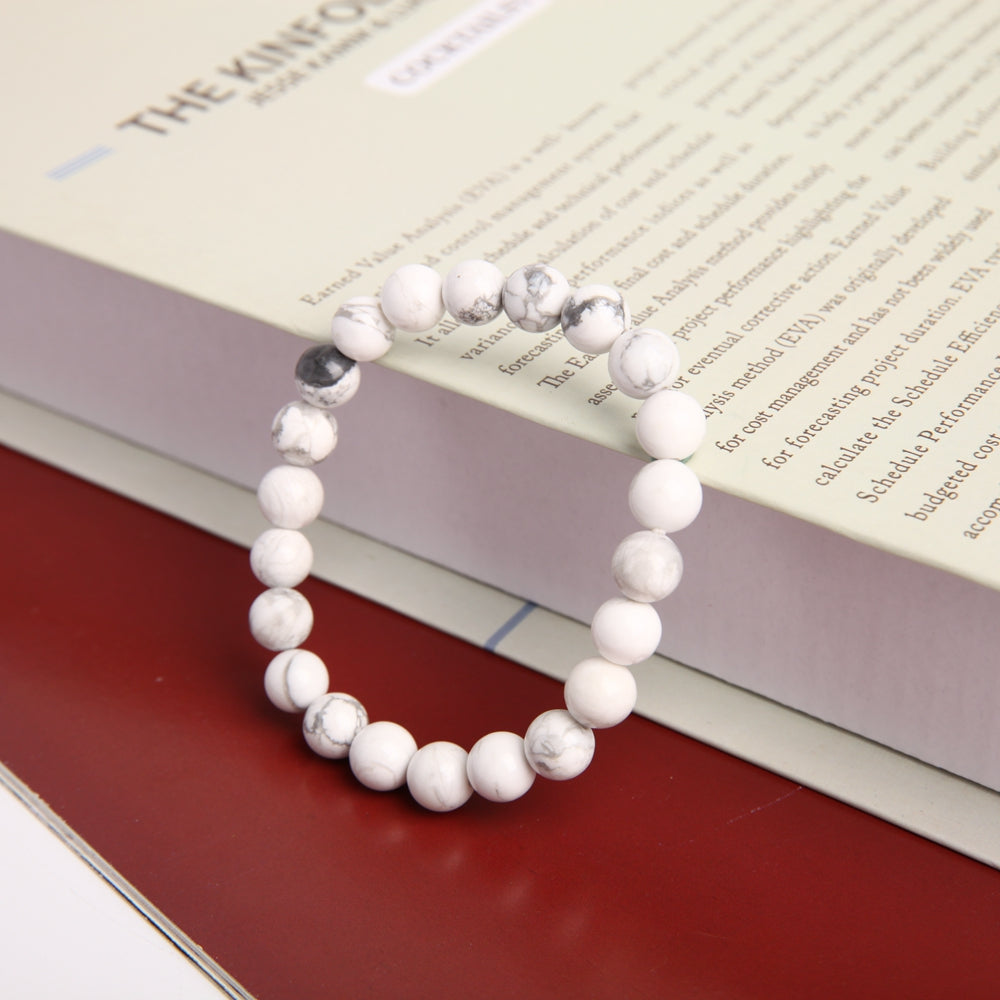 8mm Howlite Beaded Spiritual Bracelet for Healing