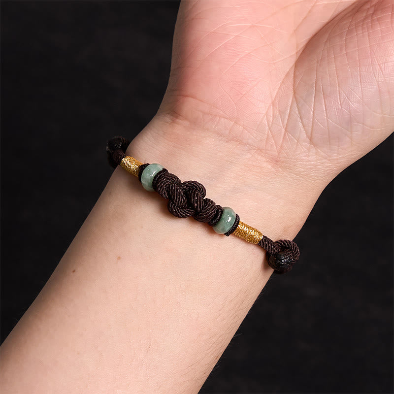 8mm Jade Luck Fortune Knot Red String Bracelet