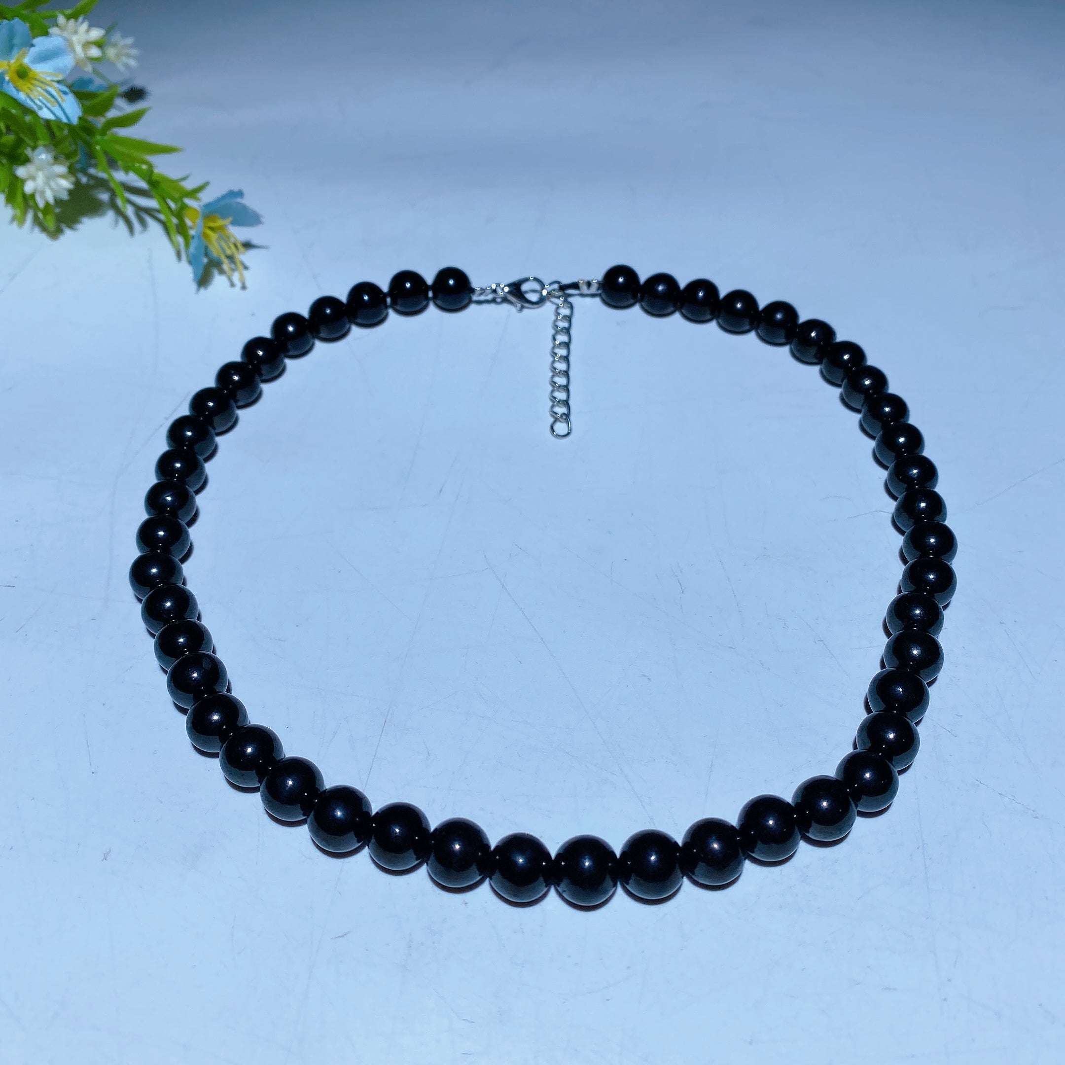 8mm Jet Beads Crystal Healing Necklace 35cm or 45cm