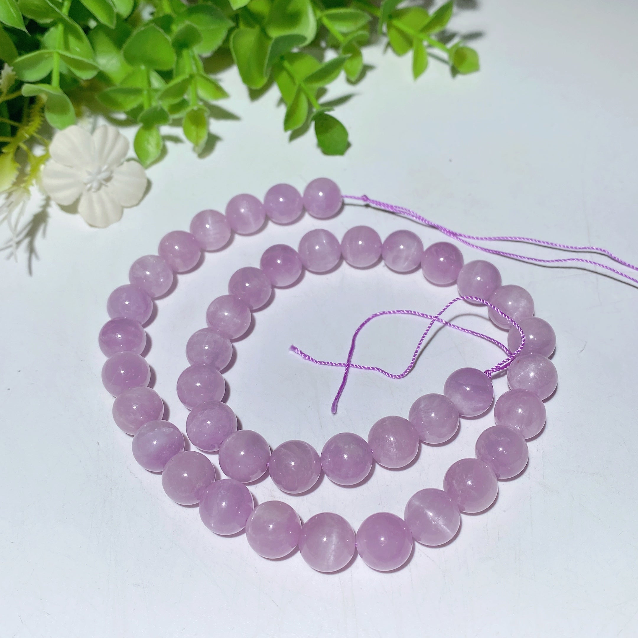 8mm Kunzite Spiritual Healing Bracelet Lavender Beads