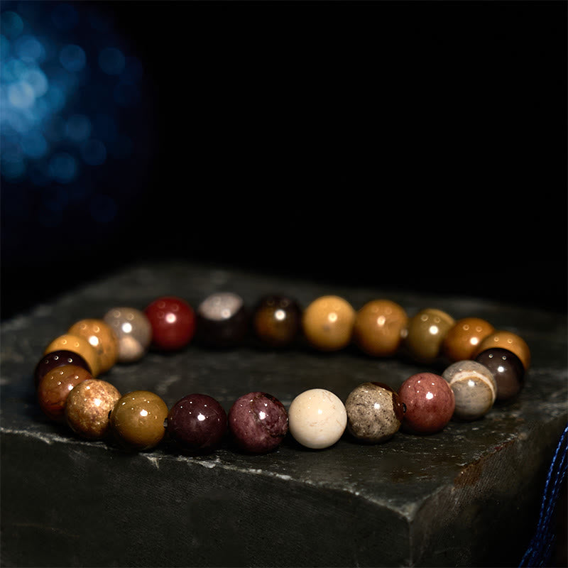 8mm Mookaite Emotional Growth Agate Beaded Bracelet