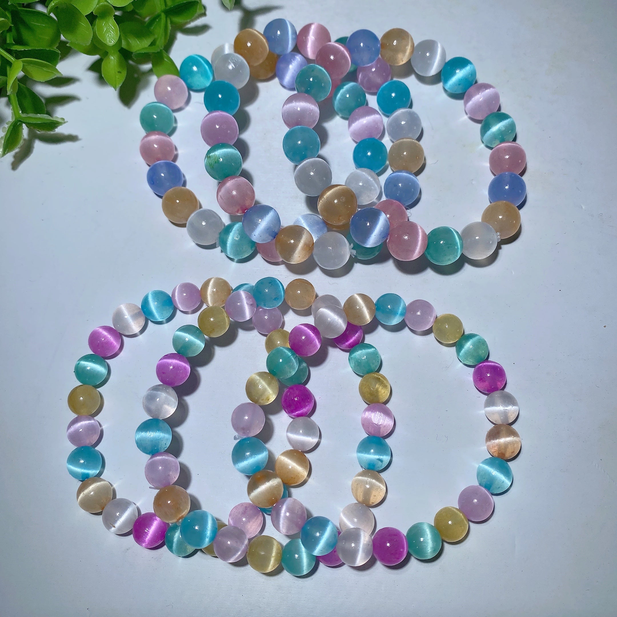 8mm Multi-Color Selenite Spiritual Healing Bracelet