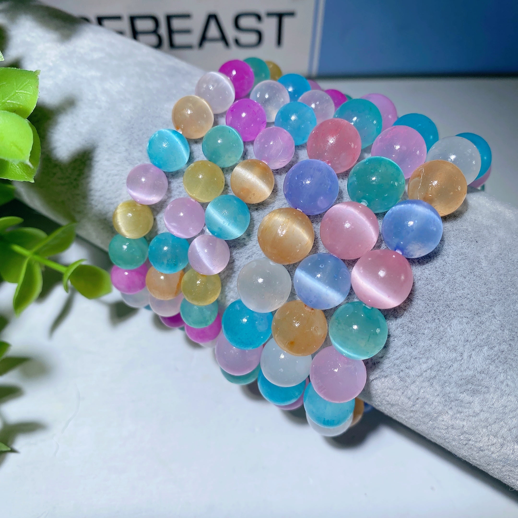 8mm Multi-Color Selenite Spiritual Healing Bracelet