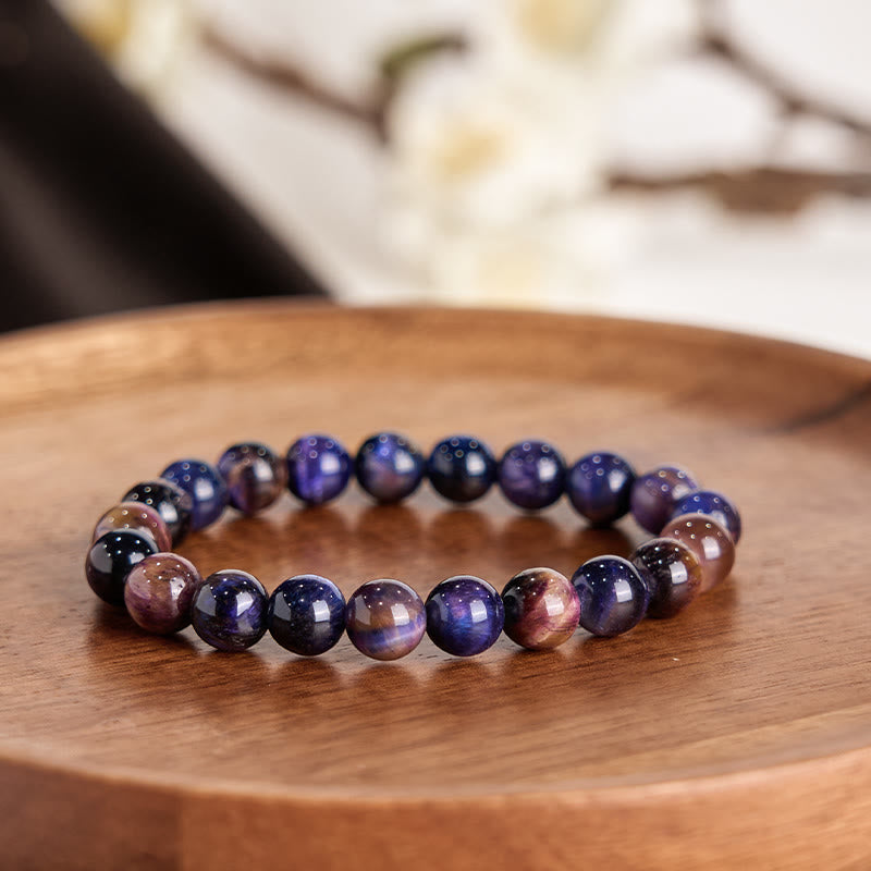 8mm Natural Tiger Eye Protection Strength Bracelet