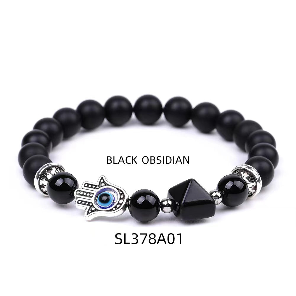 8mm Obsidian Crystal Healing Bracelet for Protection