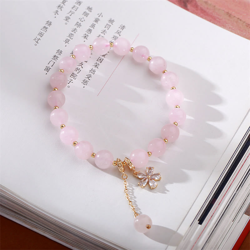 8mm Pink Crystal Love Bracelet for Self-Acceptance