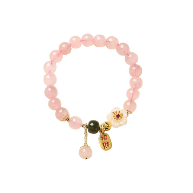 8mm Pink Crystal Rose Quartz Love Bracelet for Soothing Warmth