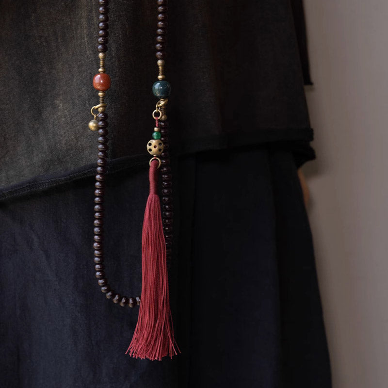 8mm Purple Bodhi Seed Mala Bracelet for Auspiciousness