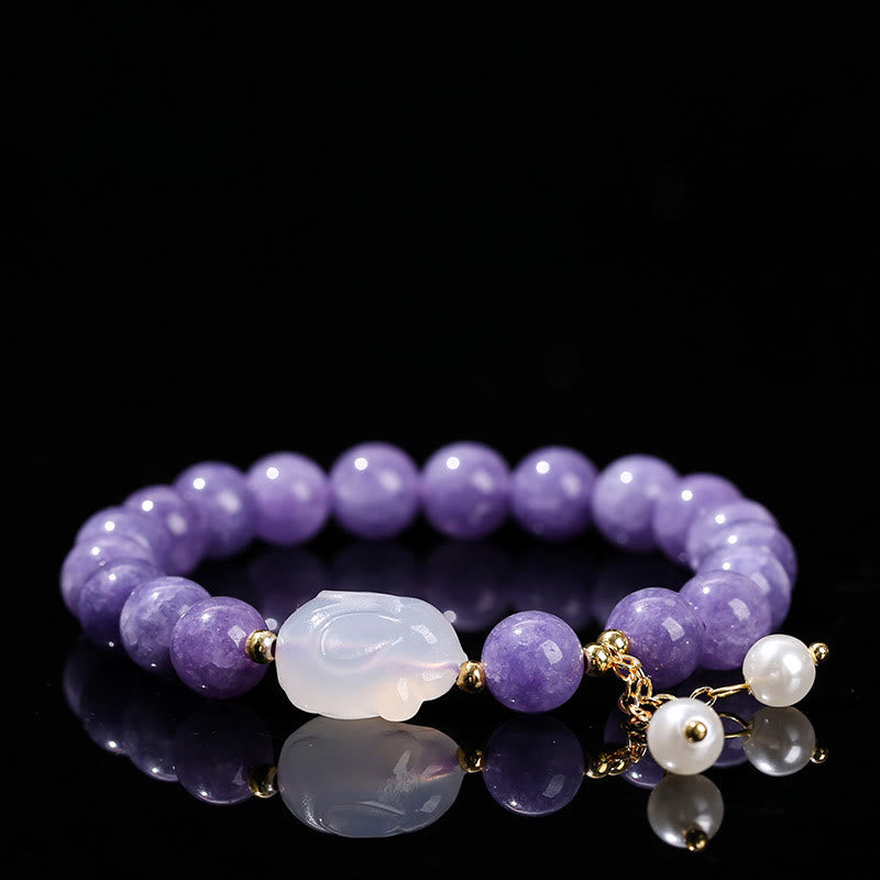 8mm Purple Chalcedony Beaded Spiritual Healing Bracelet