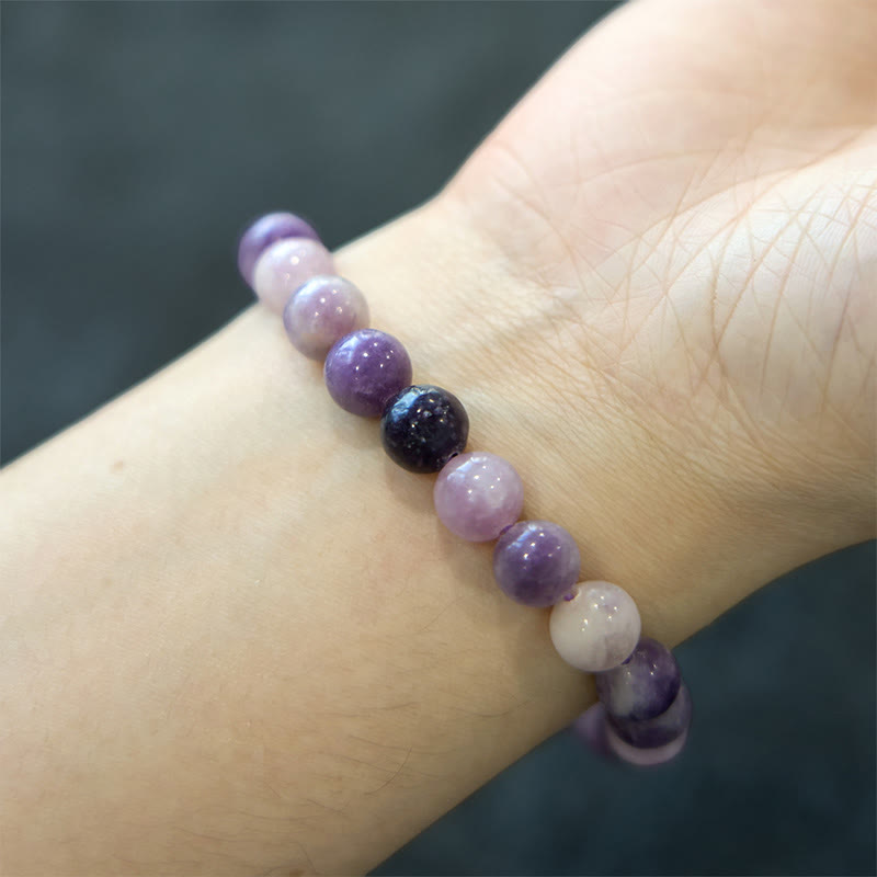 8mm Purple Mica Stone Spiritual Bracelet for Positive Energy