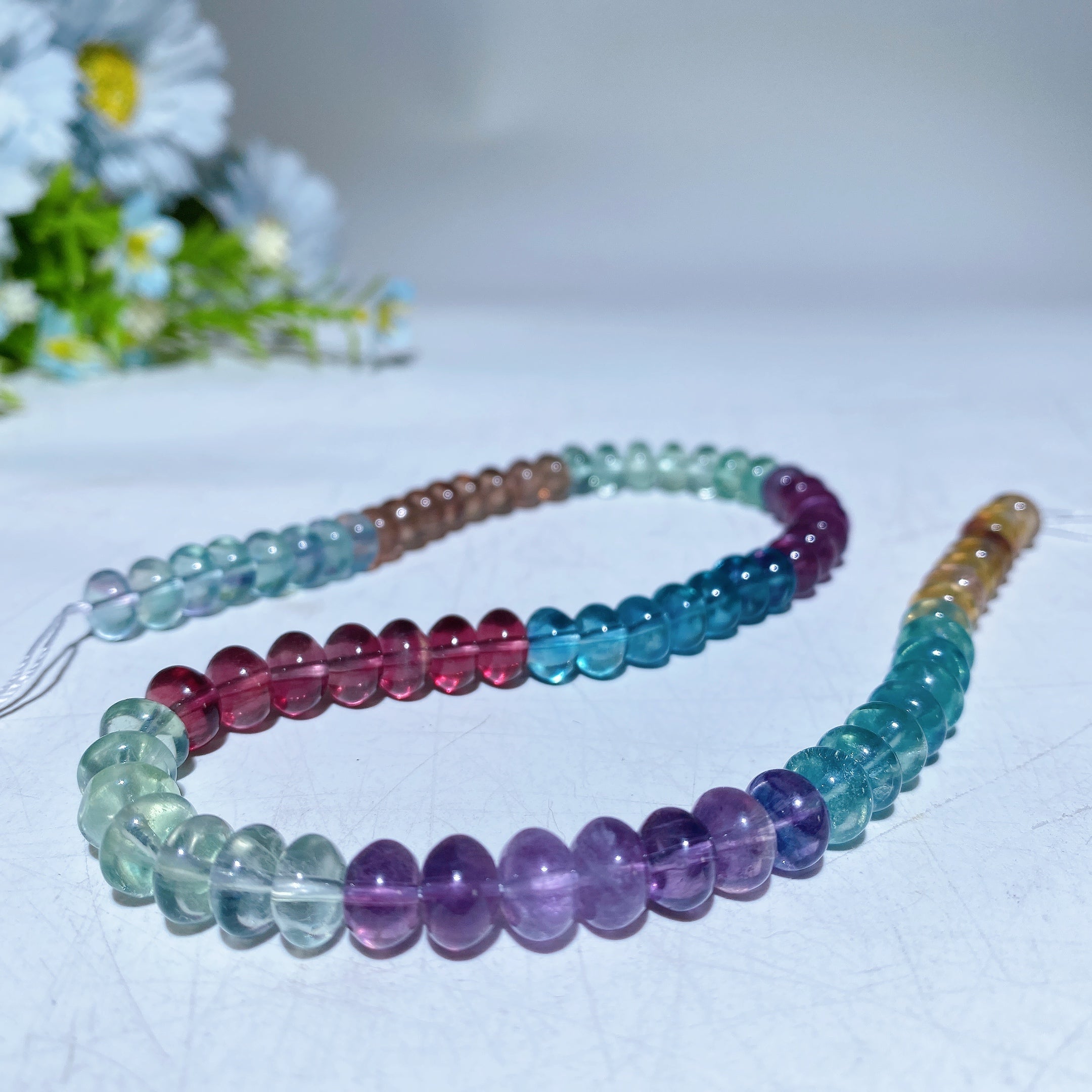 8mm Rainbow Fluorite Crystal Beads for Jewelry Crafts