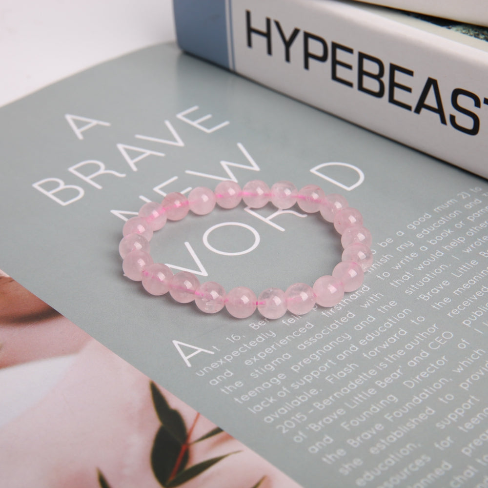 8mm Rose Quartz Bracelet for Emotional Healing