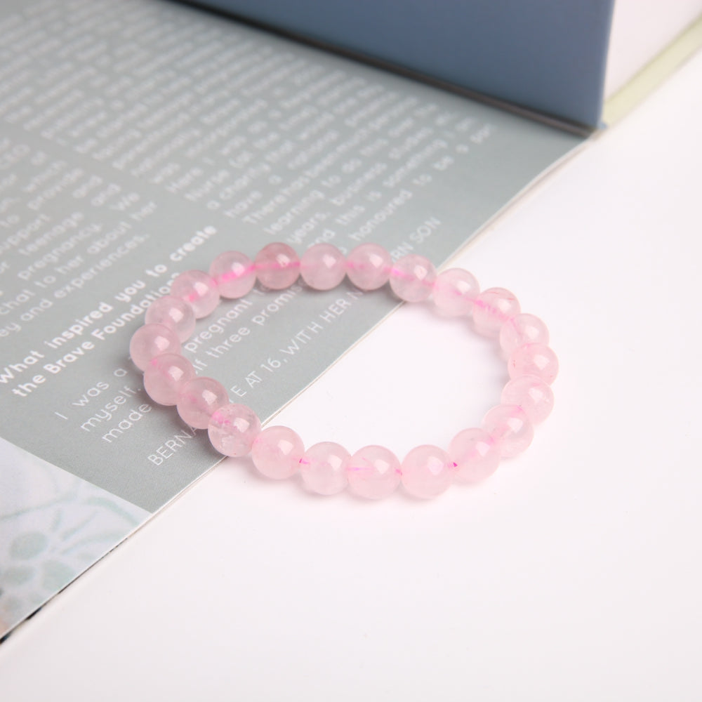 8mm Rose Quartz Bracelet for Emotional Healing