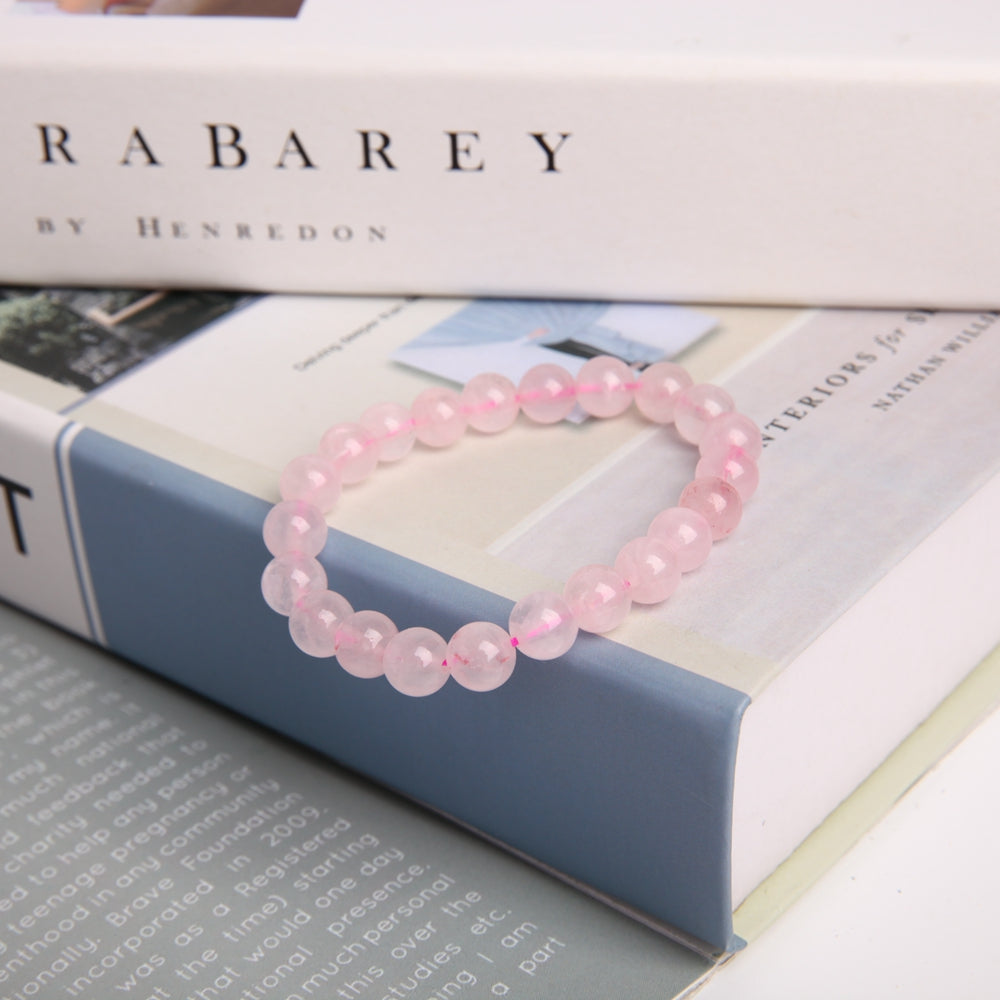 8mm Rose Quartz Bracelet for Emotional Healing
