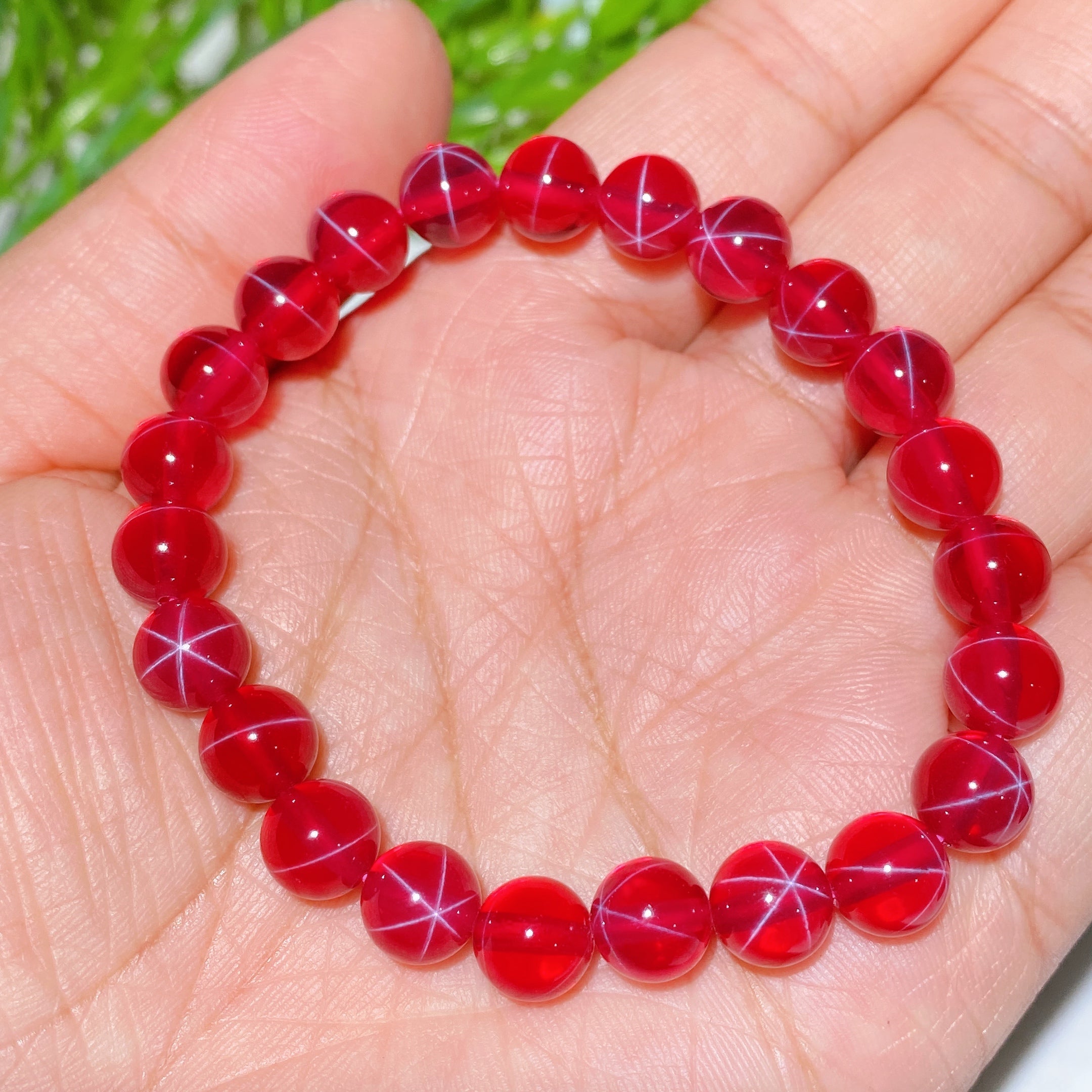 8mm Star Ruby Healing Bracelet for Spiritual Protection