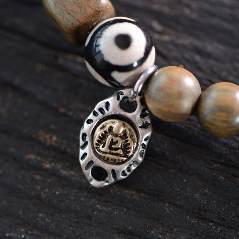 8mm Tibetan Ebony & Green Sandalwood Spiritual Bracelet